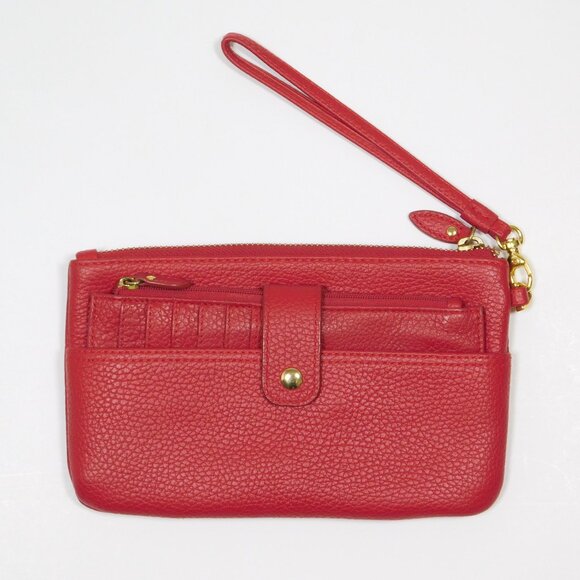 LODIS Olivia Pebble Leather Organizer Wristlet Wallet Clutch (12124) - Picture 4 of 7